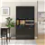 Storage Buffet Cabinet with High Gloss Finish - Black