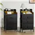 2-Piece Nightstand Set Each 3 Drawers with USB Charging & LED Light