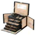 20-Compartment Leather Multi-Layer Jewelry Box for Earrings & Rings.