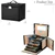 20-Compartment Leather Multi-Layer Jewelry Box for Earrings & Rings.
