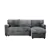 Urban Cali Calabasas Minky Corduroy Reversible Sofa Bed in Dark Grey