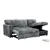Urban Cali Calabasas Minky Corduroy Reversible Sofa Bed in Dark Grey