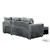 Urban Cali Calabasas Minky Corduroy Reversible Sofa Bed in Dark Grey