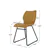 2 Set Dining Chair Set, PU Leather Chairs with Metal Legs (Brown)
