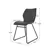 2 Set Dining Chair Set, PU Leather Chairs with Metal Legs (Grey)