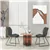 2 Set Dining Chair Set, PU Leather Chairs with Metal Legs (Grey)