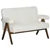 Beige Two-Seater Couch Plush Cushioning & Durable Wooden Feet