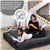 5ft Bean Bag Chair, 2-in-1 Convertible Bean Bag Sofa Bed (Black)