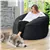 5ft Bean Bag Chair, 2-in-1 Convertible Bean Bag Sofa Bed (Black)
