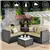 4-PC Outdoor Rattan Loveseat Set - Brown