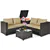4-PC Outdoor Rattan Loveseat Set - Brown