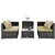 4-PC Outdoor Rattan Loveseat Set - Brown