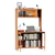 Compact Bamboo Computer Desk with Bookshelf and Flip-Top Storage