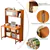 Compact Bamboo Computer Desk with Bookshelf and Flip-Top Storage