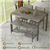 4pcs Dining Table Set Rustic Desk 2 Chairs & Bench w/ Storage  - Grey