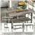 4pcs Dining Table Set Rustic Desk 2 Chairs & Bench w/ Storage  - Grey