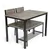 4pcs Dining Table Set Rustic Desk 2 Chairs & Bench w/ Storage  - Grey