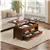 Lift Top Coffee Table with 2 Hidden Storage & 2 Drawers: Espresso