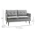 Modern Tufted Loveseat - Grey