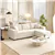 Corduroy L-Shaped Sectional Sofa - Cream White