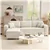 Corduroy L-Shaped Sectional Sofa - Cream White