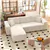 Corduroy L-Shaped Sectional Sofa - Cream White
