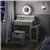 Adult White Makeup Table Desk with Stool and 360° Rotating LED Mirror