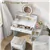 Adult White Makeup Table Desk with Stool and 360° Rotating LED Mirror