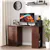 3-Tier Office Desk with Drawers - Walnut