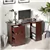 3-Tier Office Desk with Drawers - Walnut