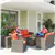 7-Seater Rattan Wicker Patio Sofa Set with Cushions