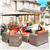 7-Seater Rattan Wicker Patio Sofa Set with Cushions