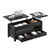 Lift Top Coffee Table with 2 Hidden Storage & 2 Drawers: Black