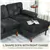 Tufted 3-Seater Sectional Sofa - Black