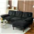 Tufted 3-Seater Sectional Sofa - Black