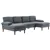 4-Seater Sofa with Double Chaise Fabric Couch for Living Room-Grey