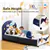 Kids Rocket Style Upholstered Platform Bed Frame