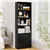 Freestanding Bookshelf with 6 Shelves and 2-Door Cabinet