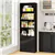 Freestanding Bookshelf with 6 Shelves and 2-Door Cabinet