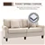 3-Seater Corduroy Sofa - Beige