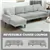 Reversible Sectional Sofa with Pillows - Light Gray