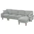 Reversible Sectional Sofa with Pillows - Light Gray