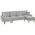 Reversible Sectional Sofa with Pillows - Light Gray