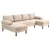 U Shape Couch with Double Chaise Lounge, Modern 4 Seater Sofa, Beige