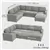 Pull Out Sofa Bed with Hidden Storage, Chaise Lounge, Velvet Upholster