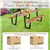 Patented 70 Inch Dining Table Set with Seats and Umbrella Hole