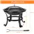 22' Round Fire Pit, Curved Iron Outdoor Wood Burning Fire Pit