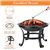 22' Round Fire Pit, Curved Iron Outdoor Wood Burning Fire Pit