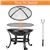 22' Round Fire Pit, Curved Iron Outdoor Wood Burning Fire Pit