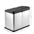 Triple Compartment Stainless Steel Recycling Bin with Foot Pedals
